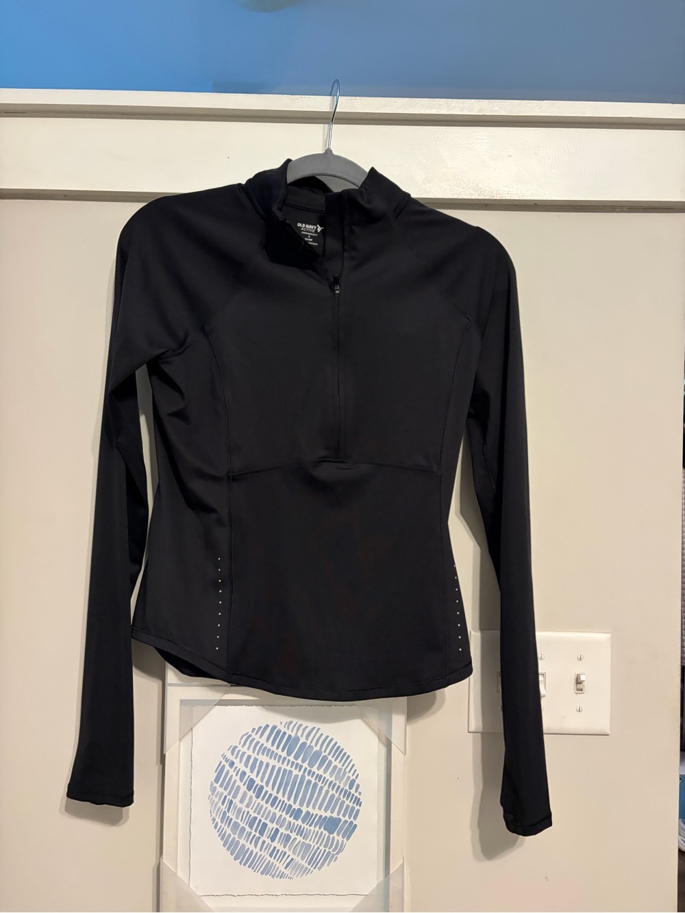 Old Navy Black Long-Sleeve Quarter Zip Pullover